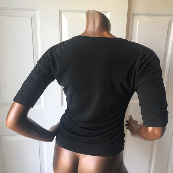 DKNY V-Neck 3/4 Sleeve Top - Picture 3 of 7